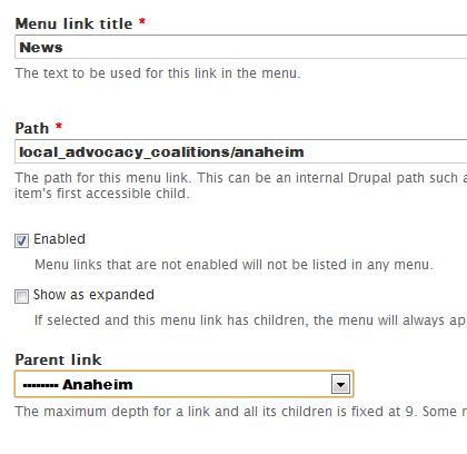 example add menu link